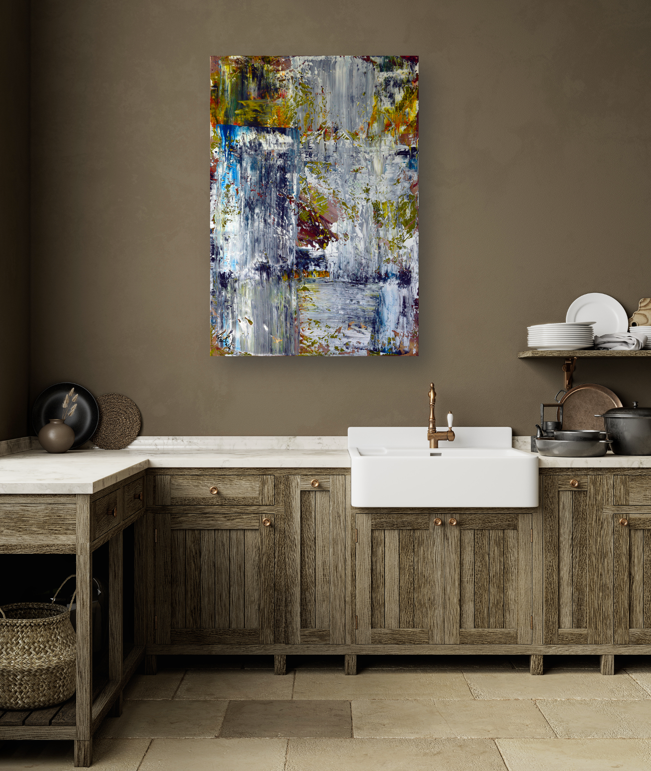 Grey and Green Artist Enhanced Canvas Print by John Beard Collection - product image 3 for Resin Society