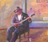 Guitar Player Artist Enhanced Canvas Print by John Beard Collection - main product image for Resin Society