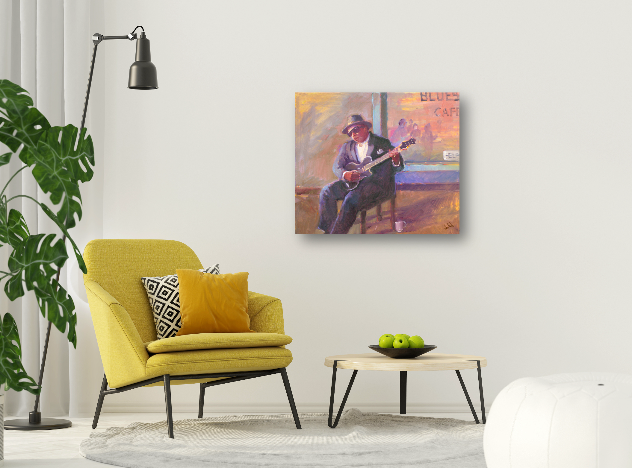 Guitar Player Artist Enhanced Canvas Print by John Beard Collection - product image 4 for Resin Society