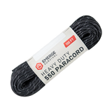 Coiled bundle of heavy duty paracord in olive drab color