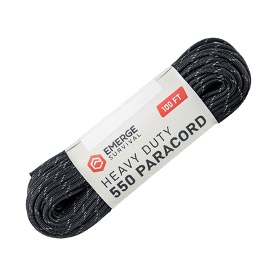 Coiled bundle of heavy duty paracord in olive drab color