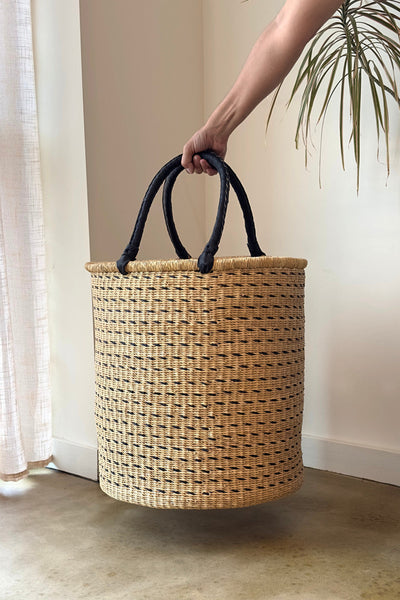 Hold Everything Hamper - Horizontal Black Dashes by Mbare Ltd - product image 2 for Resin Society