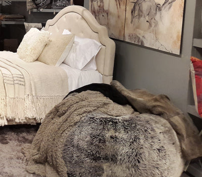 Sheepskin Long Hair Pouf by Homelosophy