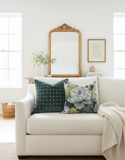 Honshu Pillow Cover in Grey, Thibaut Pillows