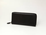 Long Wallet H‑33 (HAYATO) in Black showing zip-around closure and multiple card slots