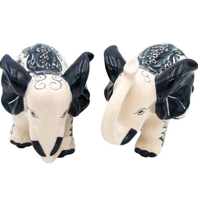 Hand-painted Ceramic Embera and Nyala Elephants - Pair by Ro'Table - main product image for Resin Society