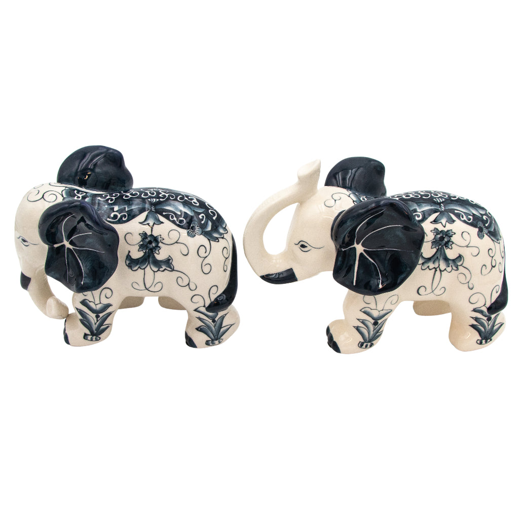 Hand-painted Ceramic Embera and Nyala Elephants - Pair by Ro'Table - product image 5 for Resin Society
