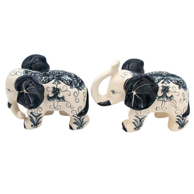 Hand-painted Ceramic Embera and Nyala Elephants - Pair by Ro'Table - product image 5 for Resin Society
