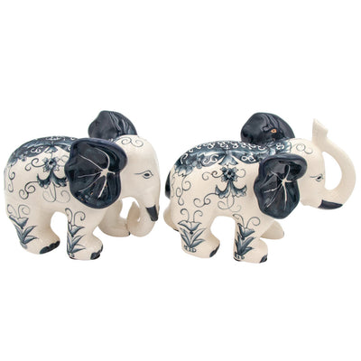 Hand-painted Ceramic Embera and Nyala Elephants - Pair by Ro'Table - product image 6 for Resin Society