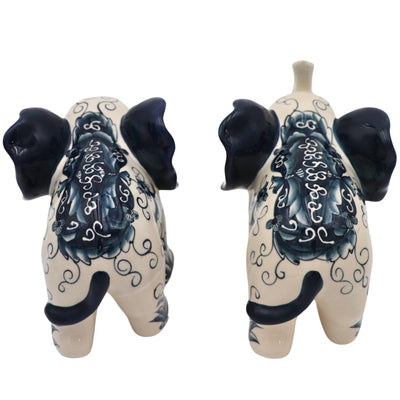 Hand-painted Ceramic Embera and Nyala Elephants - Pair by Ro'Table - product image 8 for Resin Society