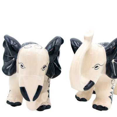 Hand-painted Ceramic Embera and Nyala Elephants - Pair by Ro'Table - product image 10 for Resin Society