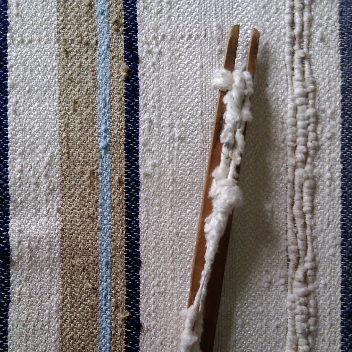 Beige and Ivory Striped Pillow by Homelosophy