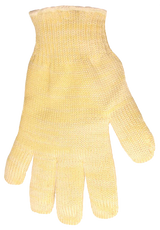 Heat Eliminator Heat Resistant Gloves by The Woodhaven in yellow, showing knit wrist and seamless construction