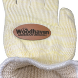 Heat Eliminator Heat Resistant Gloves by The Woodhaven in yellow, showing knit wrist and seamless construction