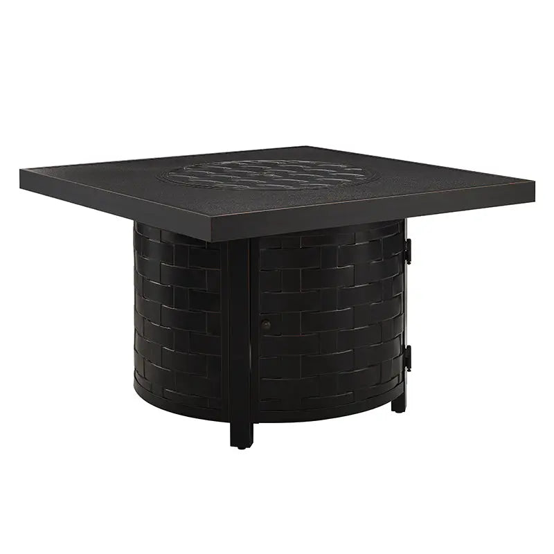 Henley 40" Round Aluminum Basketweave Convertible Gas Fire Pit Table by Fire Sense/Balkene Home - main product image for Resin Society