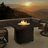 Henley 40" Round Aluminum Basketweave Convertible Gas Fire Pit Table by Fire Sense/Balkene Home - product image 2 for Resin Society