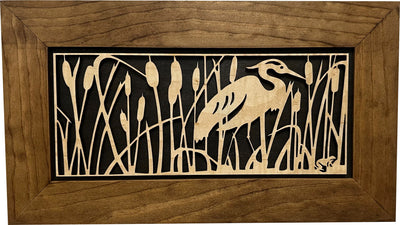 Decorative Gun Safe Heron in Cattails Wall-Mounted Gun Cabinet To by Bellewood Designs - product image 3 for Resin Society