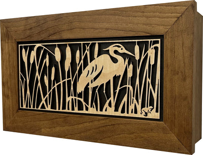 Decorative Gun Safe Heron in Cattails Wall-Mounted Gun Cabinet To by Bellewood Designs - product image 9 for Resin Society