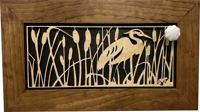 Decorative Gun Safe Heron in Cattails Wall-Mounted Gun Cabinet To by Bellewood Designs - product image 4 for Resin Society