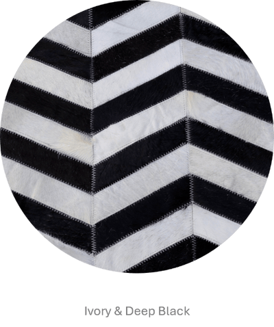 Herringbone Wide – Custom Patchwork Cowhide Rug by Homelosophy