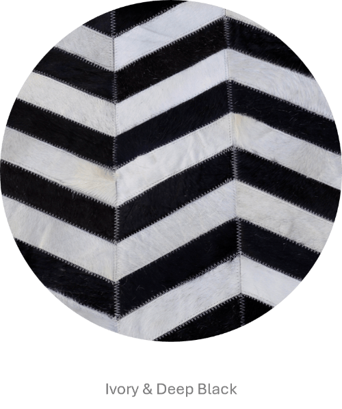 Herringbone Wide – Custom Patchwork Cowhide Rug by Homelosophy