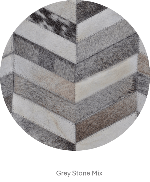 Herringbone Wide – Custom Patchwork Cowhide Rug by Homelosophy