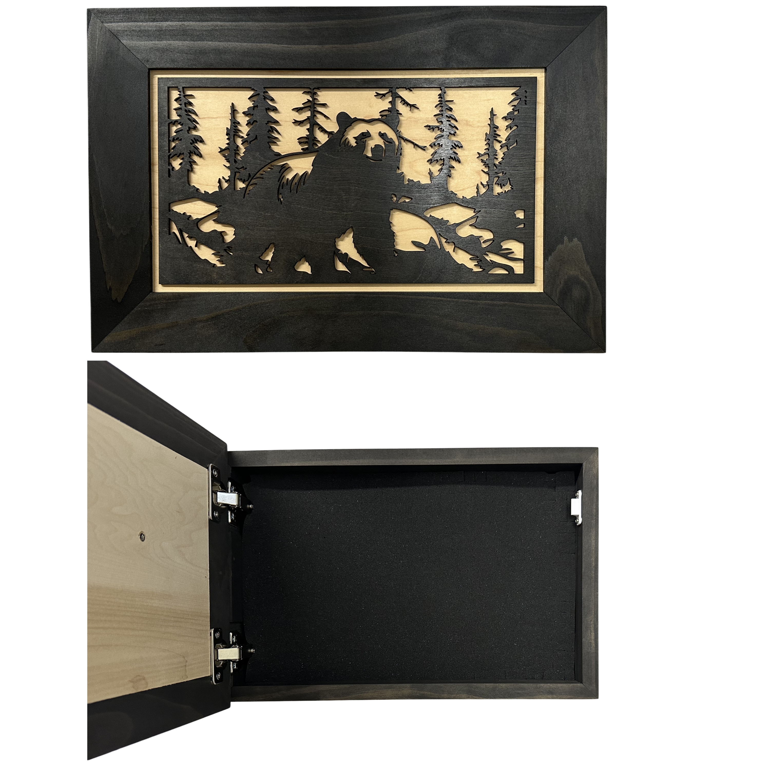 Hidden Gun Cabinet Black Bear Wall Decor – Concealed Furniture Secure by Bellewood Designs - product image 9 for Resin Society