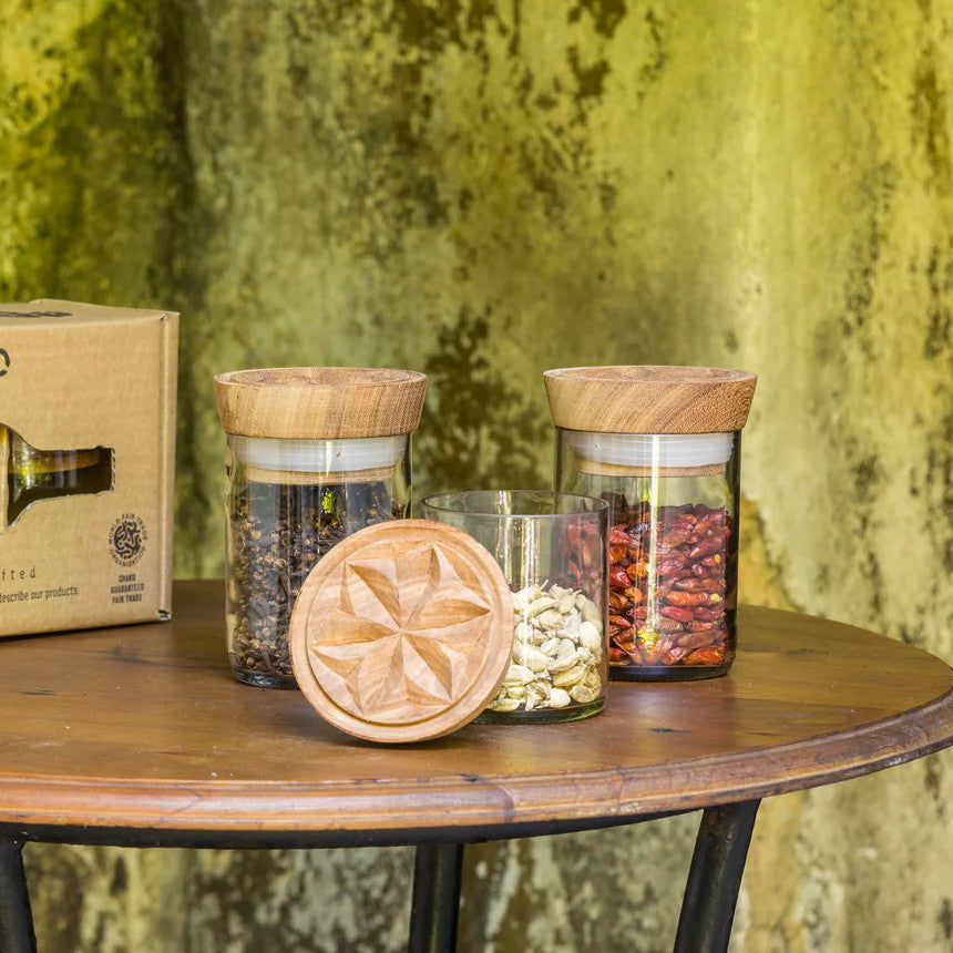 Hiliki Jar - Clear - Medium (set of 2) by Mbare Ltd - product image 4 for Resin Society