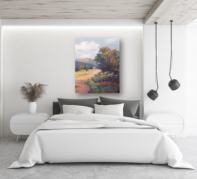 Hillside Cottage Artist Enhanced Canvas Print by John Beard Collection - product image 3 for Resin Society
