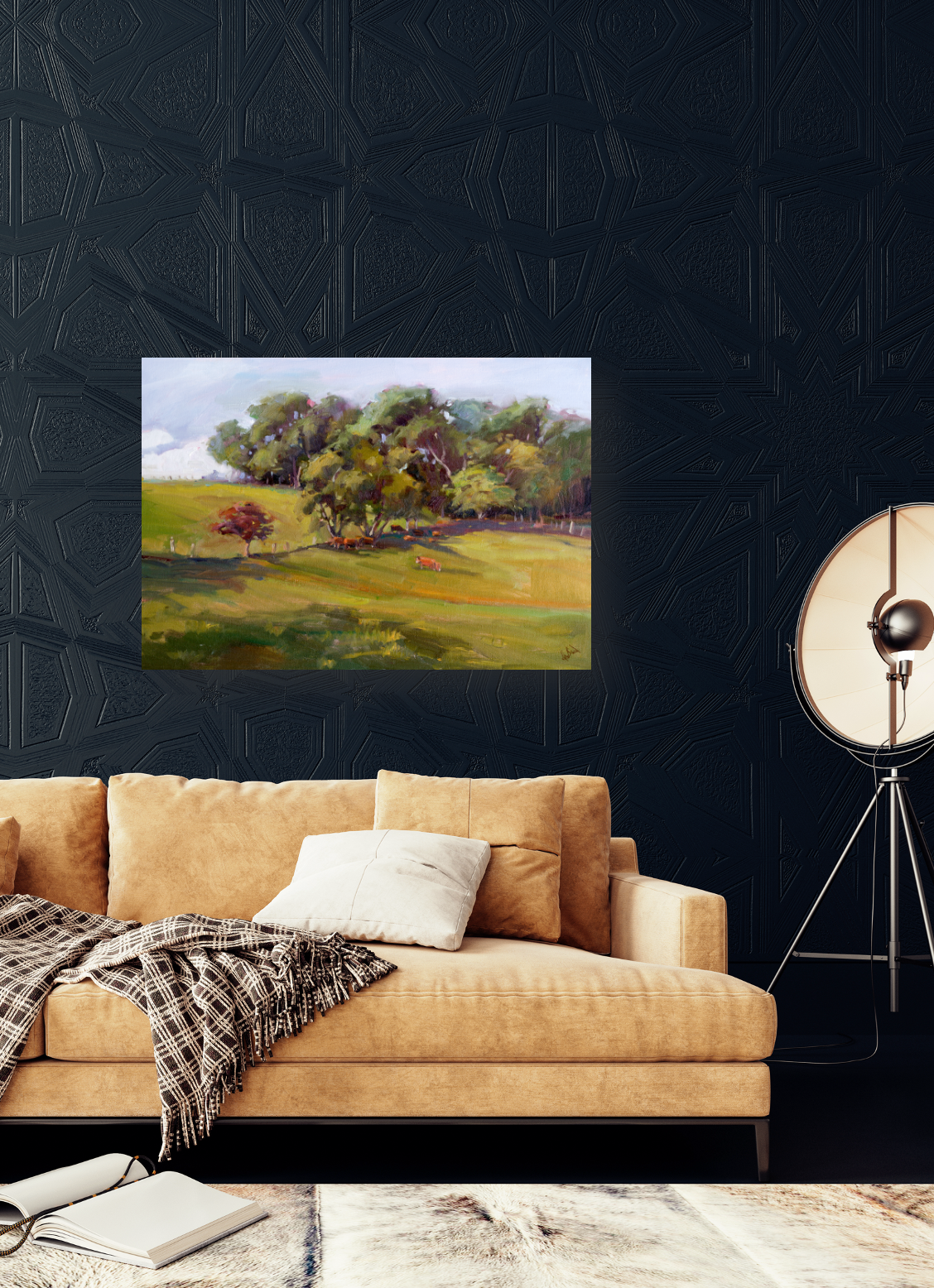 Hillside Pasture Artist Enhanced Canvas Print by John Beard Collection - product image 3 for Resin Society