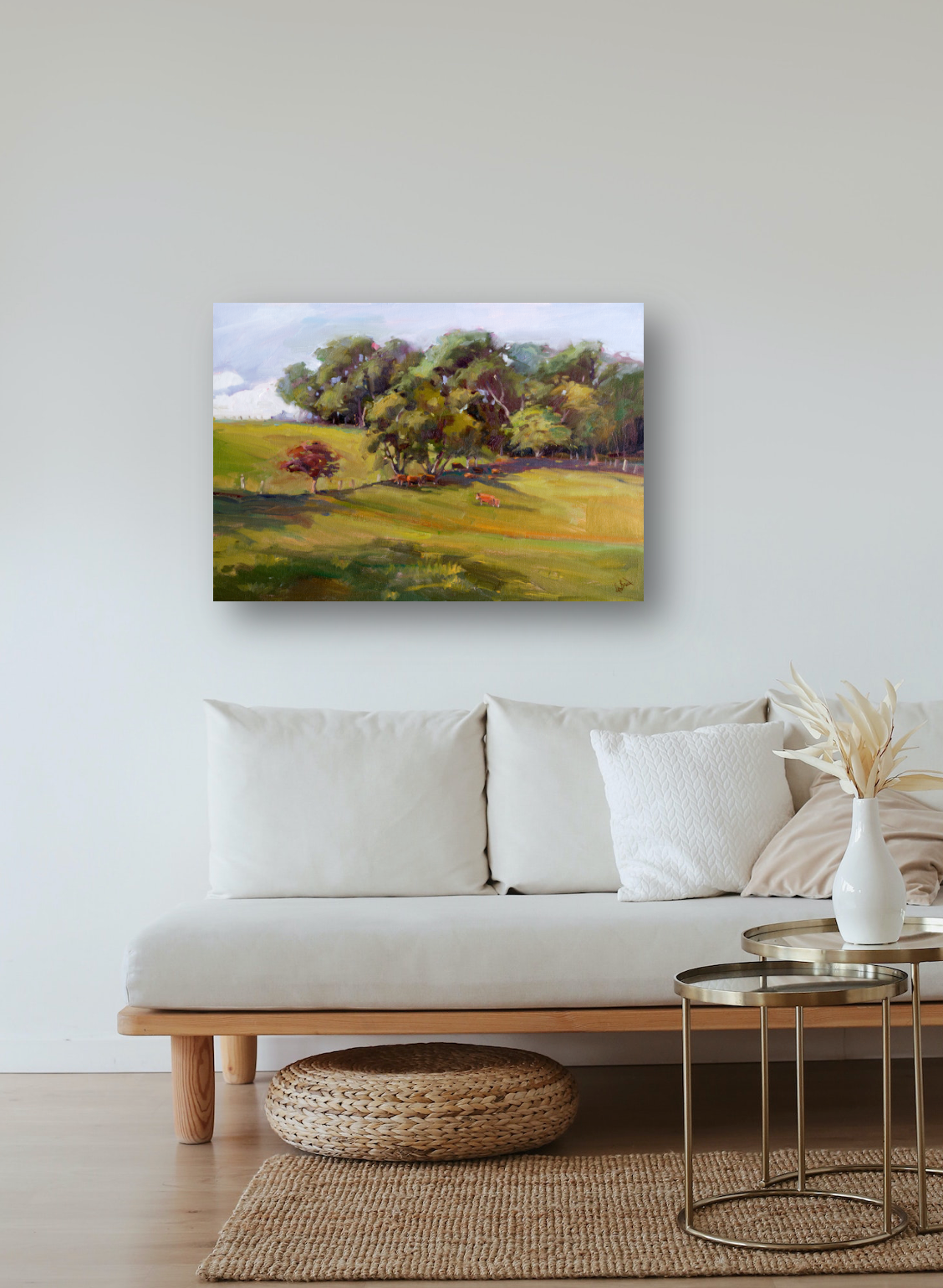 Hillside Pasture Artist Enhanced Canvas Print by John Beard Collection - product image 4 for Resin Society