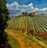 Hillside Vineyard Artist Canvas Enhanced Print by John Beard Collection - main product image for Resin Society