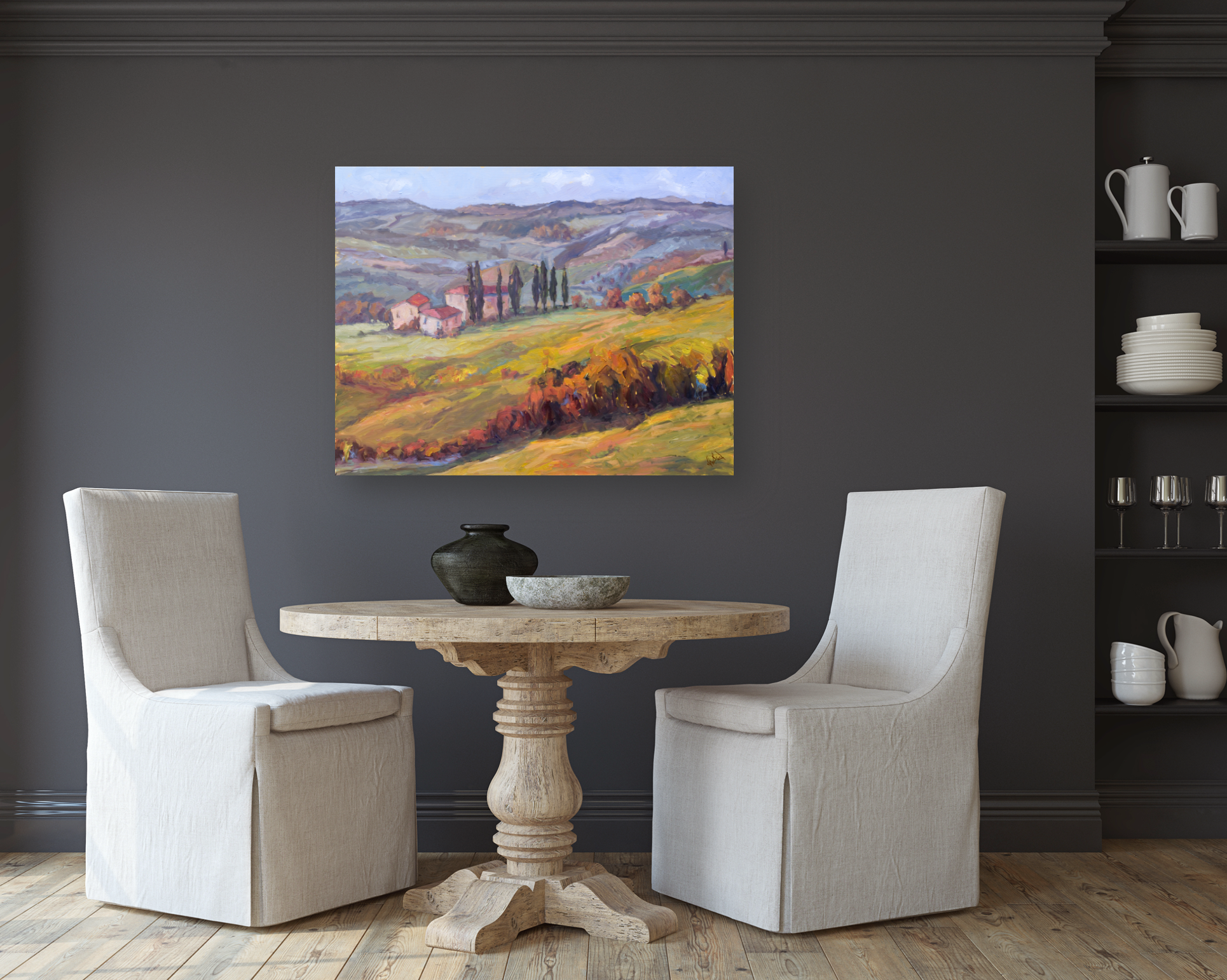 Hills of Cortona Artist Enhanced Canvas Print by John Beard Collection - product image 2 for Resin Society