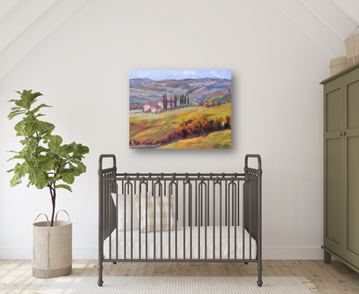 Hills of Cortona Artist Enhanced Canvas Print by John Beard Collection - product image 3 for Resin Society