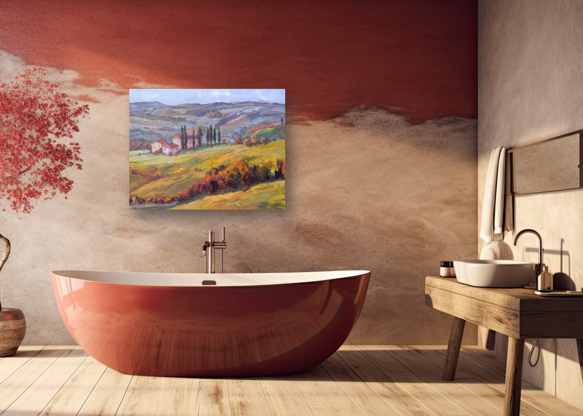 Hills of Cortona Artist Enhanced Canvas Print by John Beard Collection - product image 4 for Resin Society