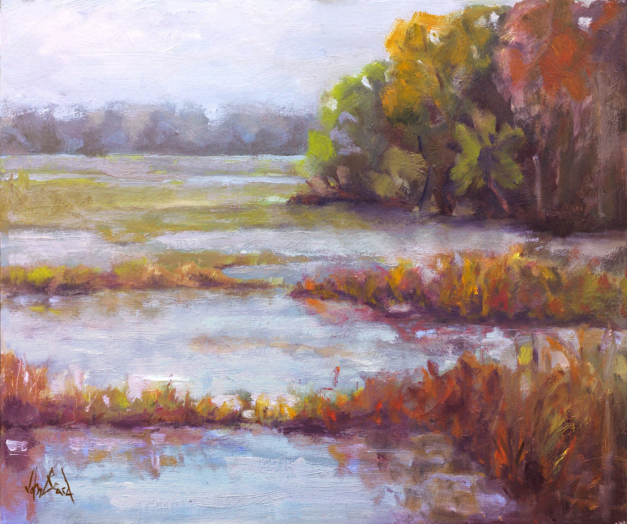 Hilton Head Marsh Artist Enhanced Canvas Print by John Beard Collection - main product image for Resin Society