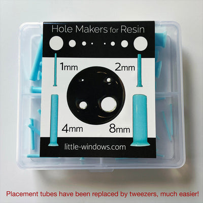 Hole Makers for Resin (4 sizes included) with Tweezers by Little Windows Brilliant Resin and Supplies - Resin Society