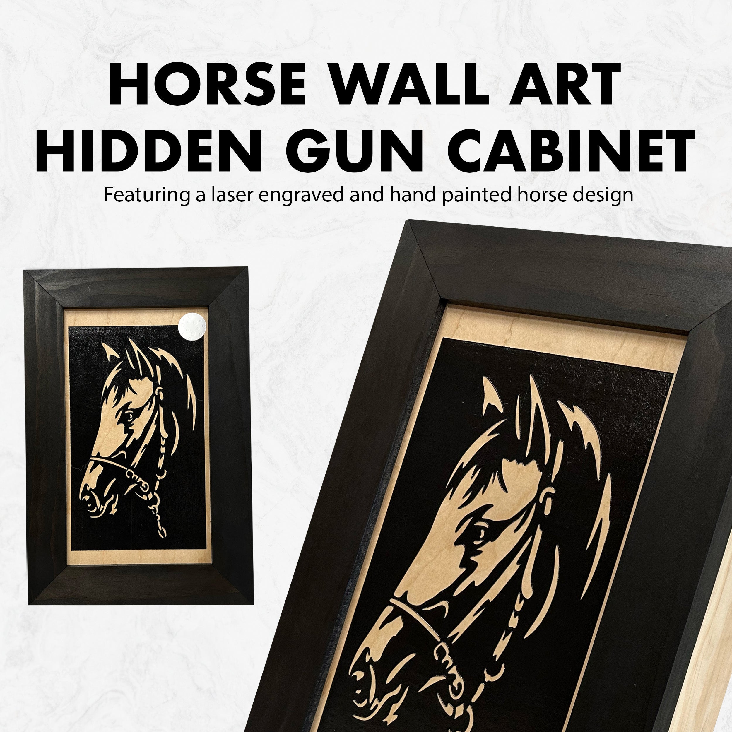 Horse Wall Art Gun Concealment Furniture by Bellewood Designs - product image 7 for Resin Society