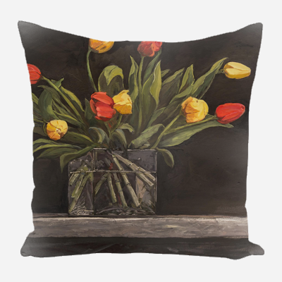 Hummingbird and Tulips Pillow by John Beard Collection - main product image for Resin Society