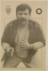 Black and white photo IAFELI-QR shooting target sized 23 by 35 inches