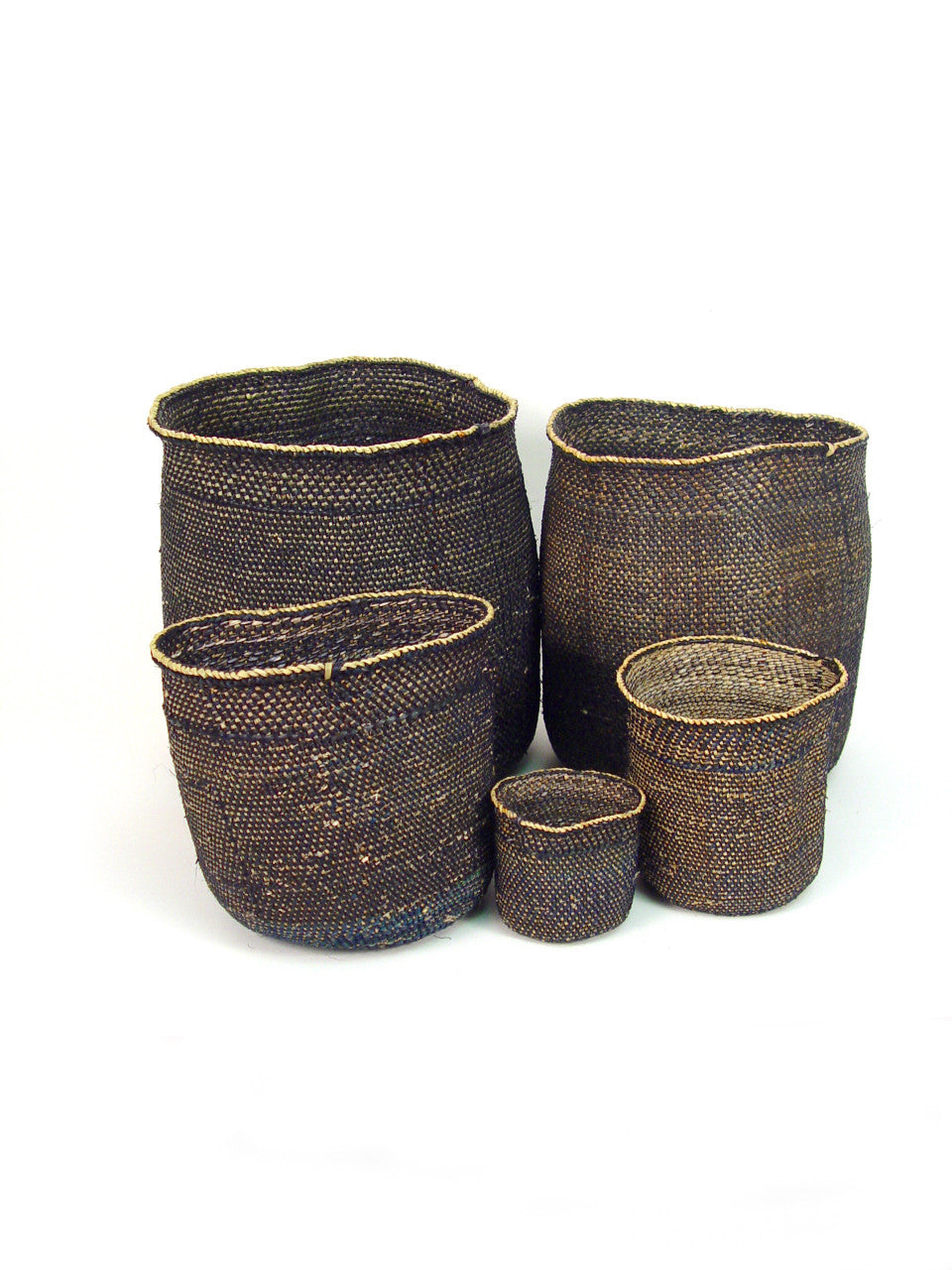 Light Black Iringa Baskets by Mbare Ltd - main product image for Resin Society