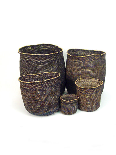 Light Black Iringa Baskets by Mbare Ltd - main product image for Resin Society