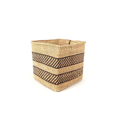 Square Natural w/ Black Stripe Iringa Basket by Mbare Ltd - product image 3 for Resin Society