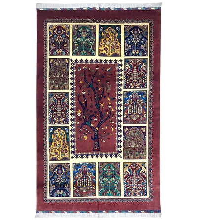 Hand-Knotted Afghani Tree of Life Wool Rug – 6’6″ x 9’6″ by Rugistan - main product image for Resin Society
