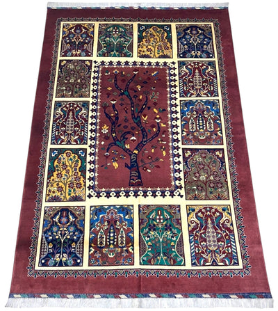 Hand-Knotted Afghani Tree of Life Wool Rug – 6’6″ x 9’6″ by Rugistan - product image 2 for Resin Society
