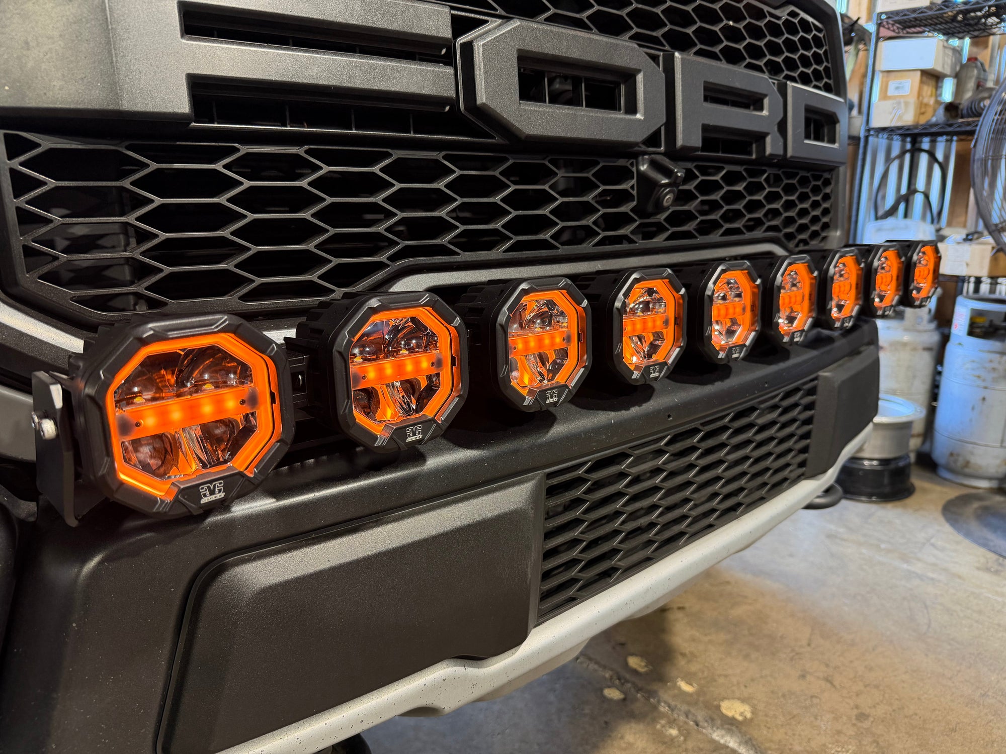 9 Light U-Con Interlocking Off Road LED Pod With Amber or White DRL by GGLighting - product image 9 for Resin Society