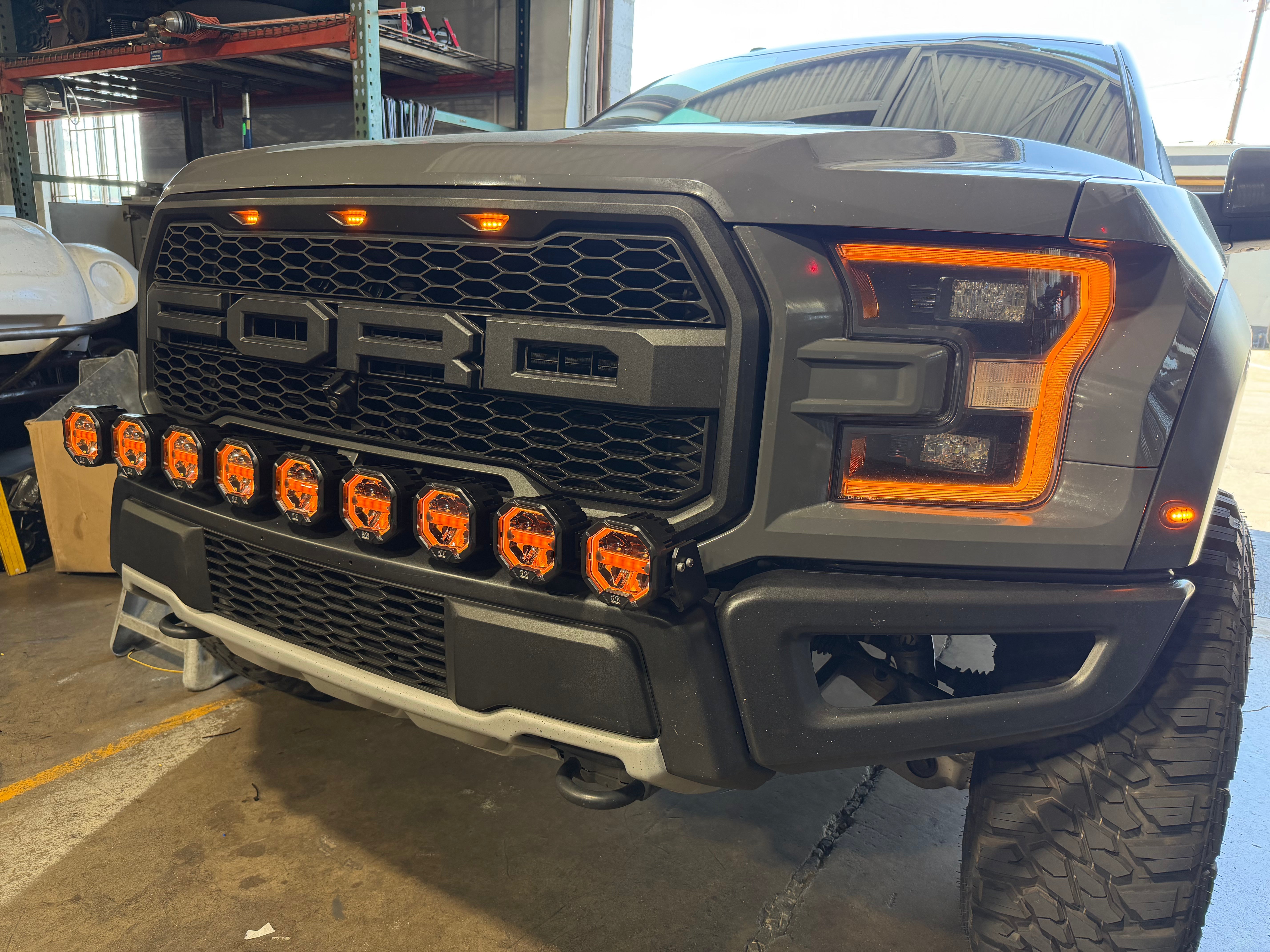 9 Light U-Con Interlocking Off Road LED Pod With Amber or White DRL by GGLighting - product image 10 for Resin Society