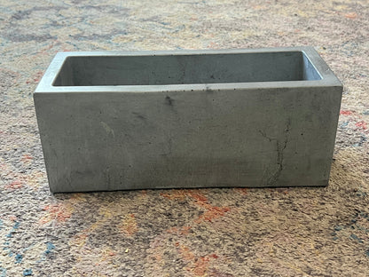 Candela Candle Vessel in White and Charcoal, handcrafted concrete candle container
