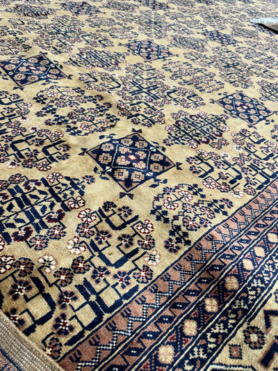 Hand-Knotted Afghan Bukhara Rug 8'4" x 11'10" - Wool, Geometric Patterns by Rugistan - product image 6 for Resin Society