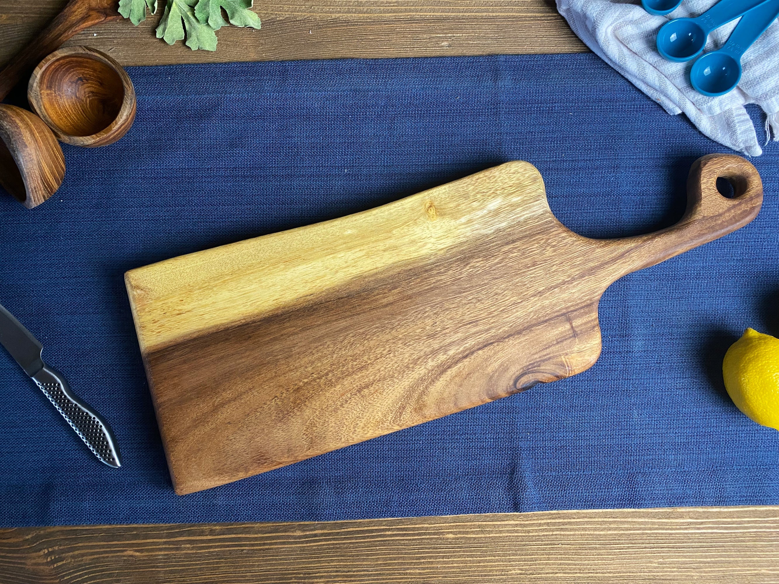 Medium Live Edge Handled Bread Board